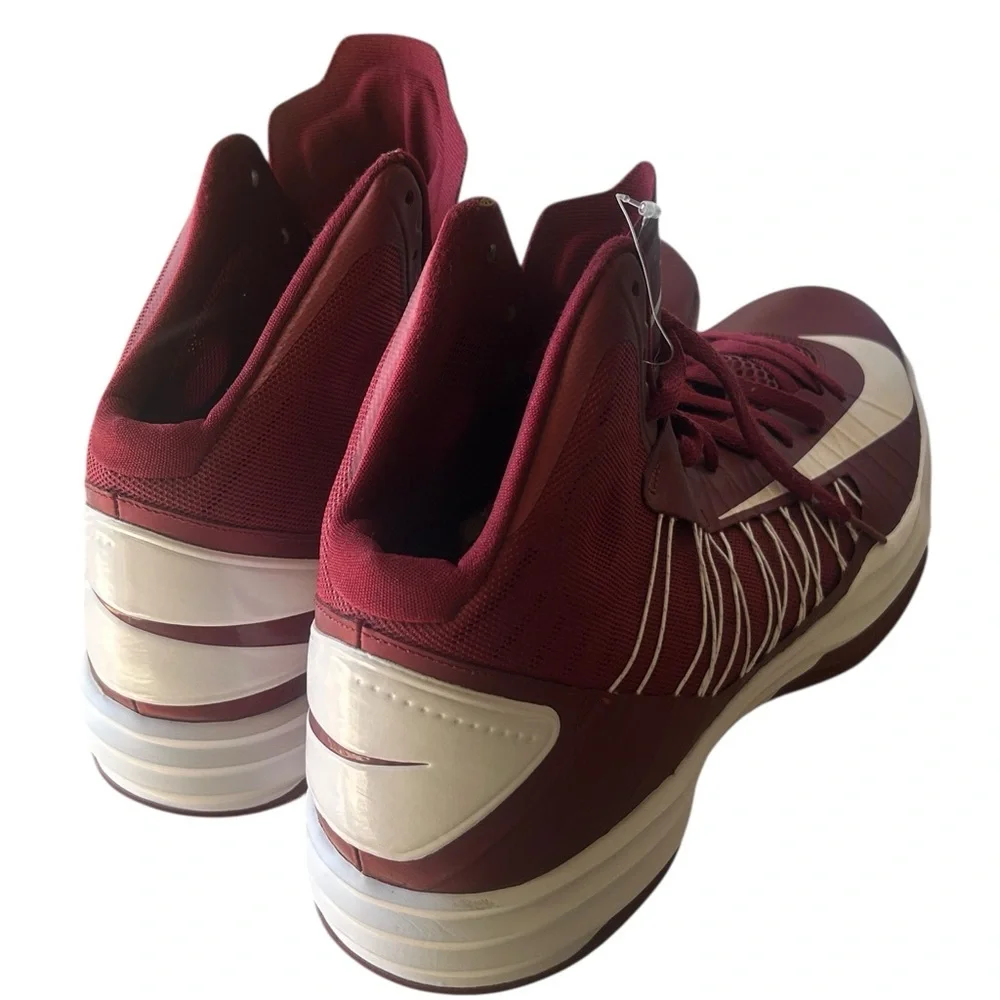 Nike HYPERDUNK 2012 Hi-Top Sneakers RARE Size 17 Maroon & White NWOT